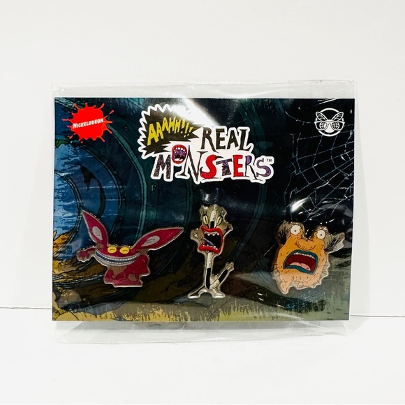 NWT CultureFly Nickelodeon The Nick Box Aaahh!!! Real Monsters Enamel Pin Set - Picture 1 of 5